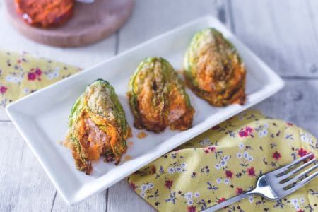 Flores de calabacín al horno