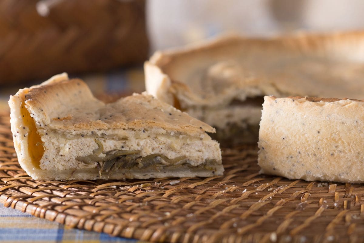 Tarta salada de alcachofas y ricotta