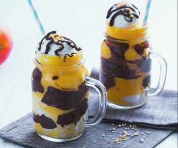 Frappé de mango y chocolate