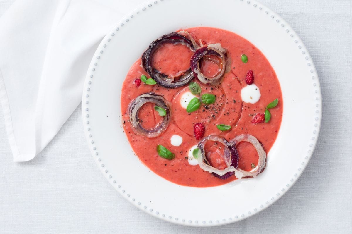 Gazpacho de frutas y verduras de verano