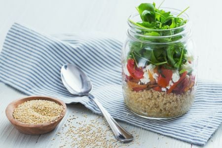 Quinoa berenjenas y menta