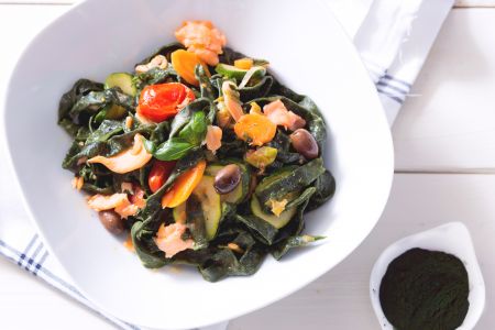 Pasta a la espirulina
