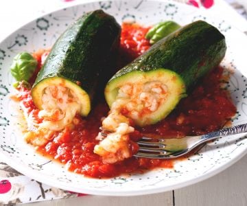 Calabacines rellenos de arroz