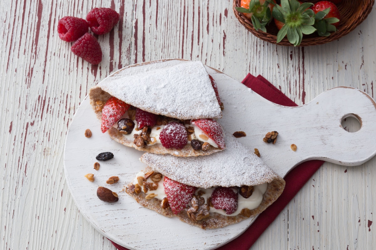 Piadina de yogur y granola