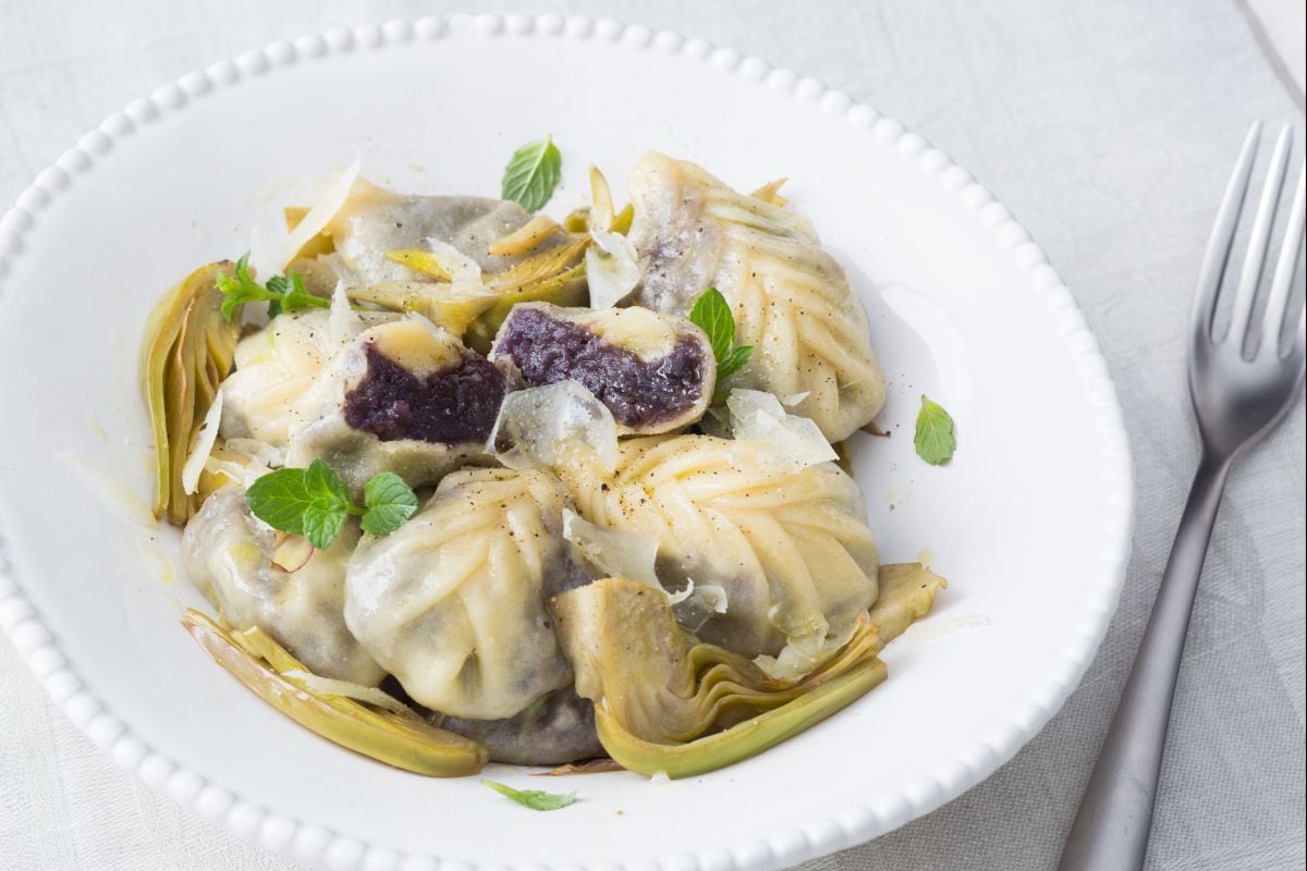 Culurgiones de patatas moradas