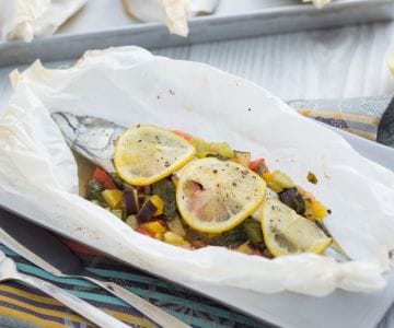 Caballa al papillote