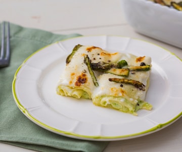 Crepe con crema de espárragos