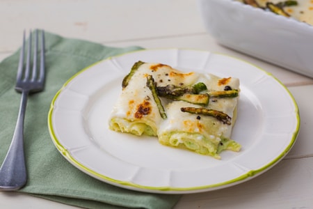 Crepe con crema de espárragos