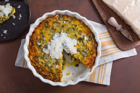 Pudin de verduras y Grana Padano