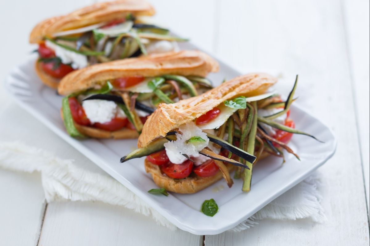 Eclair salados vegetarianos