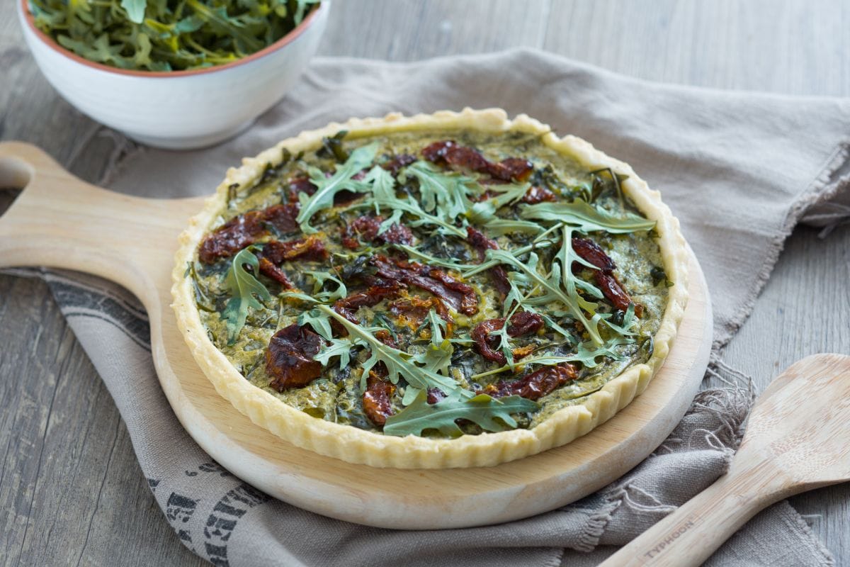 Tarta salada de rúcula