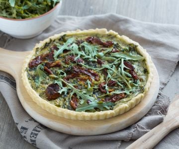 Tarta salada de rúcula