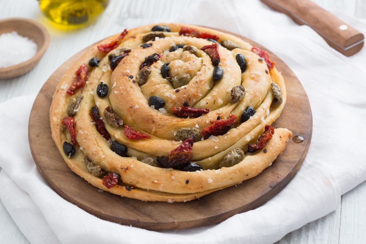 Focaccia enrollada