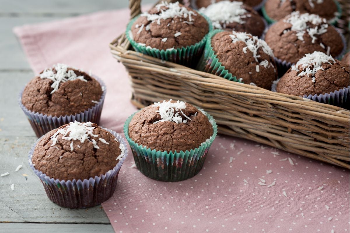Muffins de coco y chocolate
