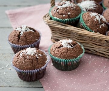 Muffins de coco y chocolate
