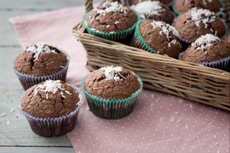 Muffins de coco y chocolate