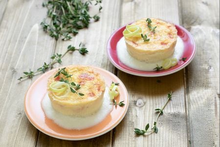Flan de pimientos y puerros