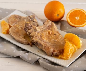 Chuletas en salsa de naranja